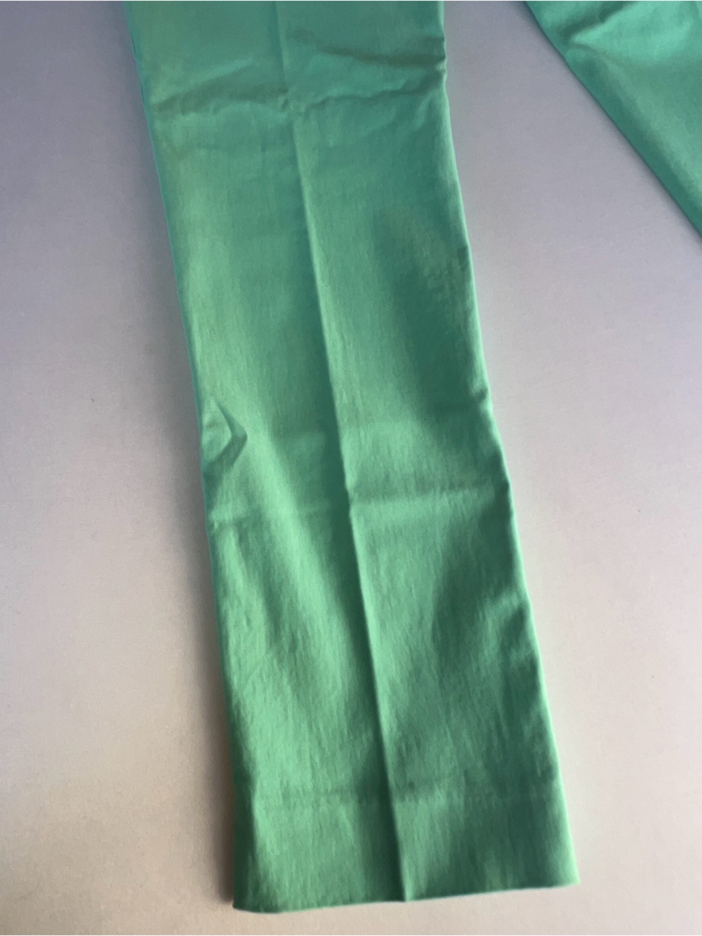 PECK & PECK PETITE STRETCH PANTS SZ 4 MINT GREEN STRAIGHT LEG W/SLIT AT HEMLINE - Picture 6 of 7